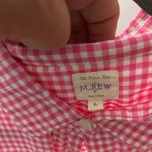 Pink gingham cotton button Down - size large